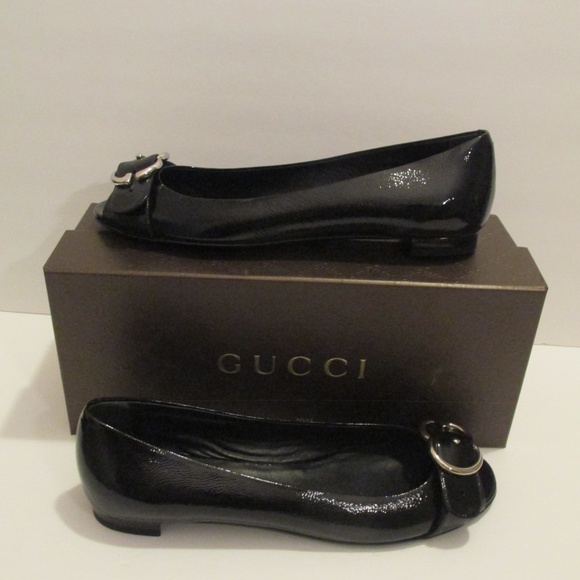 NEW Gucci Black Patent Flats - Picture 7 of 9
